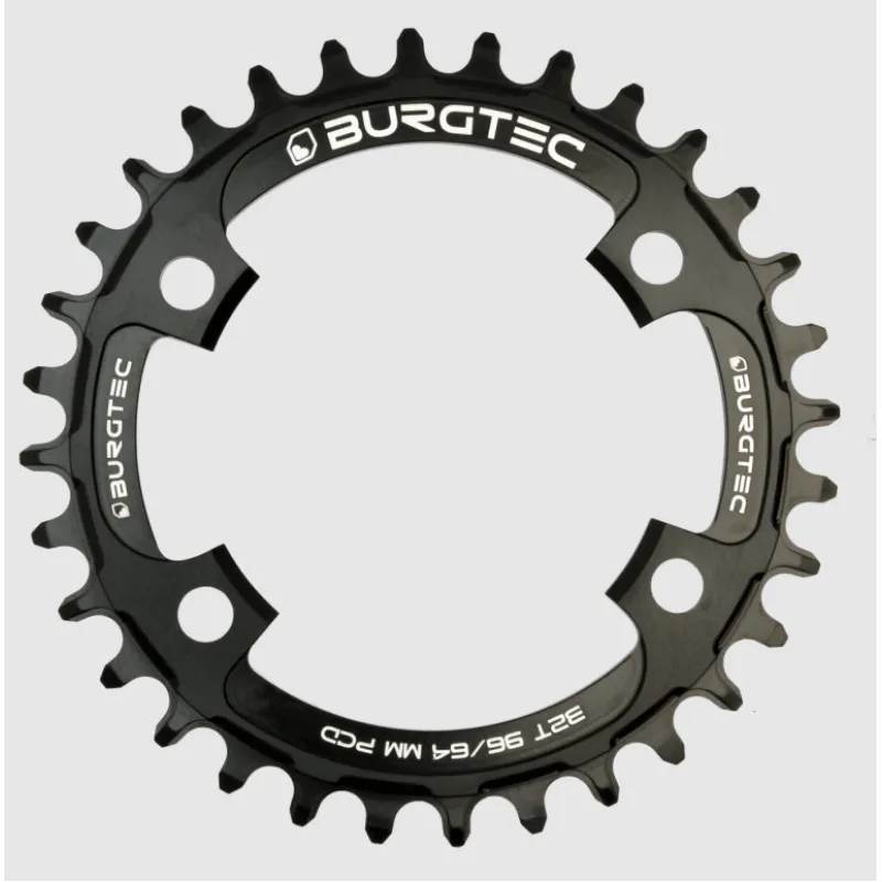 Preț redus Pinion față pentru bicicletă BURGTEC 96/64mm PCD Thick Thin Chainring ­32T Burgtec Black